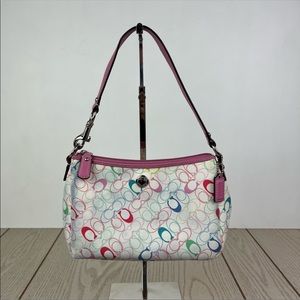 Coach CC pattern Chelsea Heritage Mini Bagette Shoulder Bag Multicolor/Pink